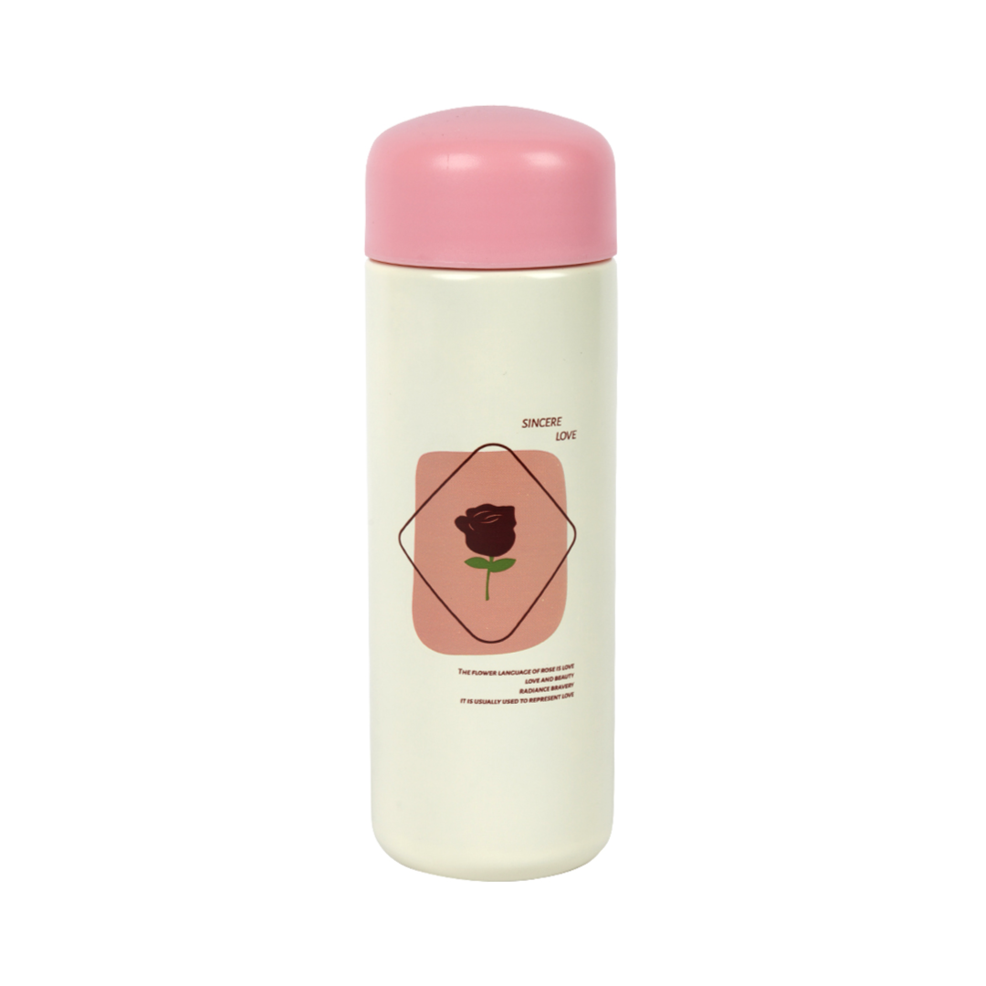 Charming Rose Print Mini Flask | 200ml Vacuum Insulated Bottle