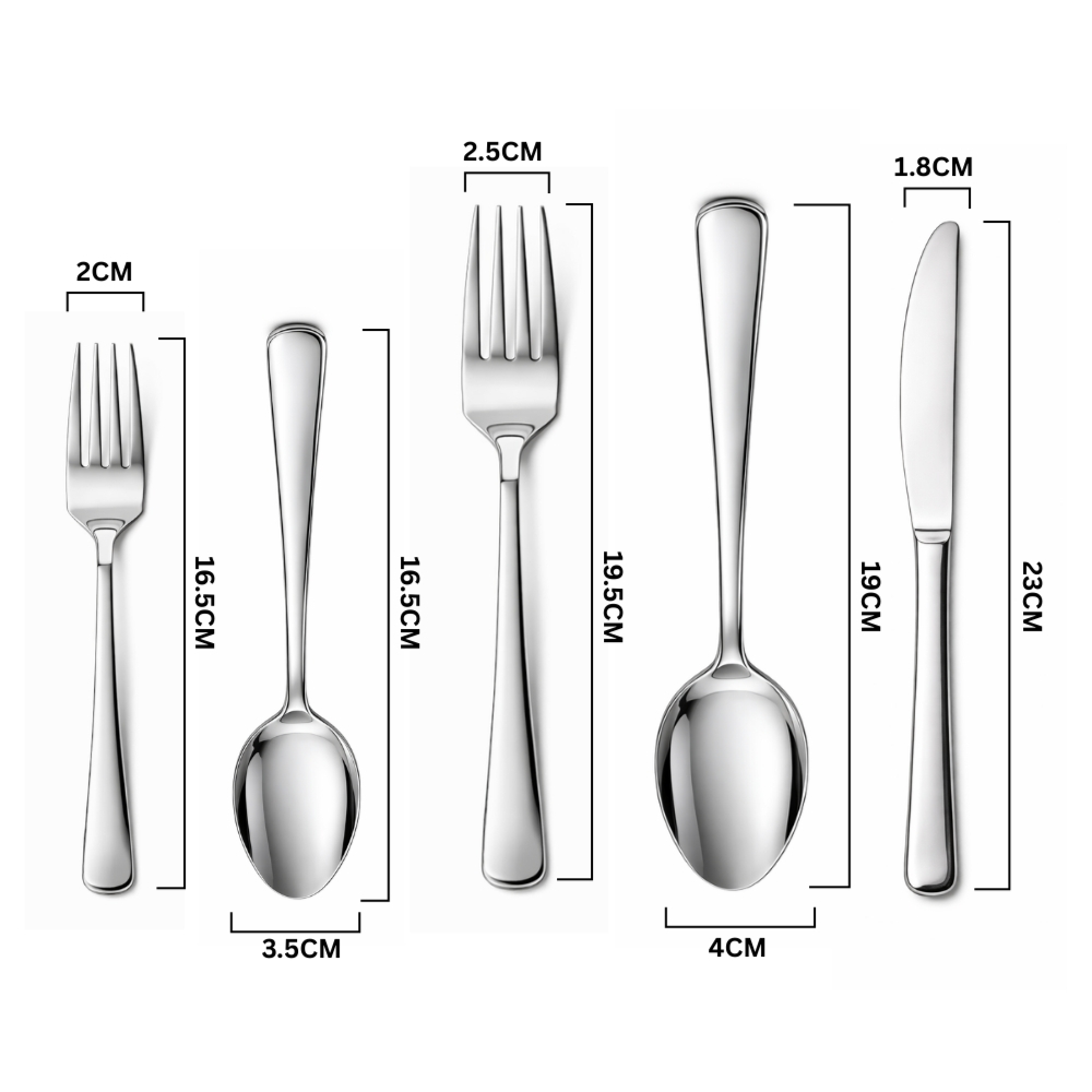 Rust-Resistant 20pcs Stainless Steel Authentic Design Cutlery & Silverware Set "