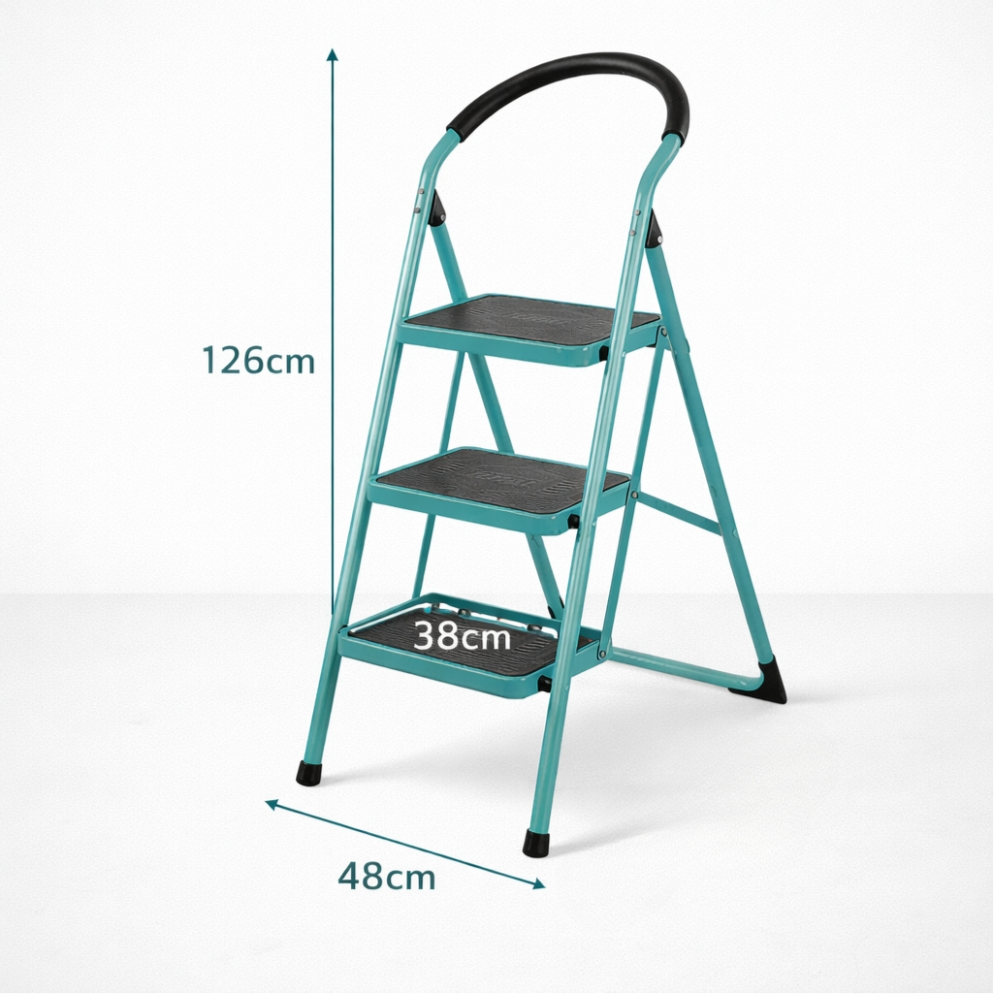 Folding Stool Ladder 3 Step with Wide Anti-Slip Pedals-capacity 150kg