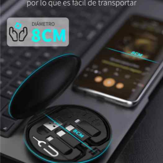 Multi Functional Data Cable Set And Wireless Charging Hub 6 In 1 -Small Mobile Studio