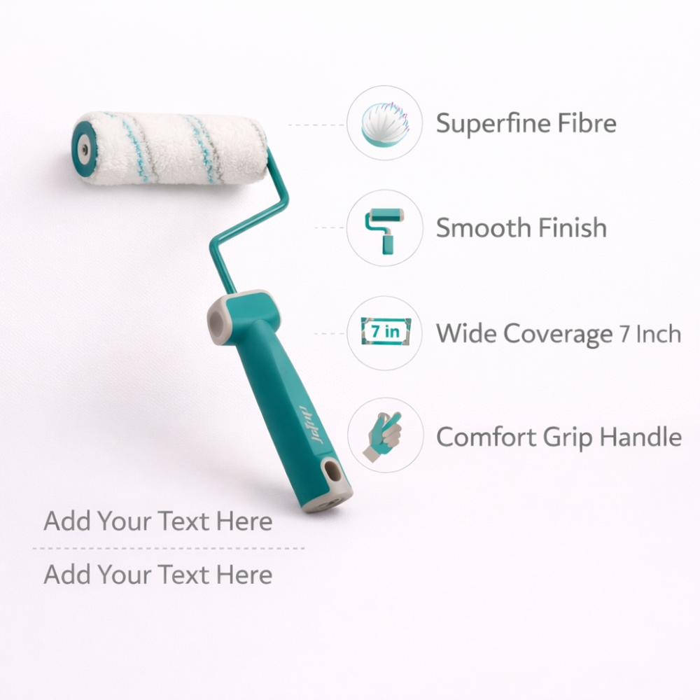 Smooth Surface Superfine Fibre Paint Roller with Ergonomic Grip -9 INCH
