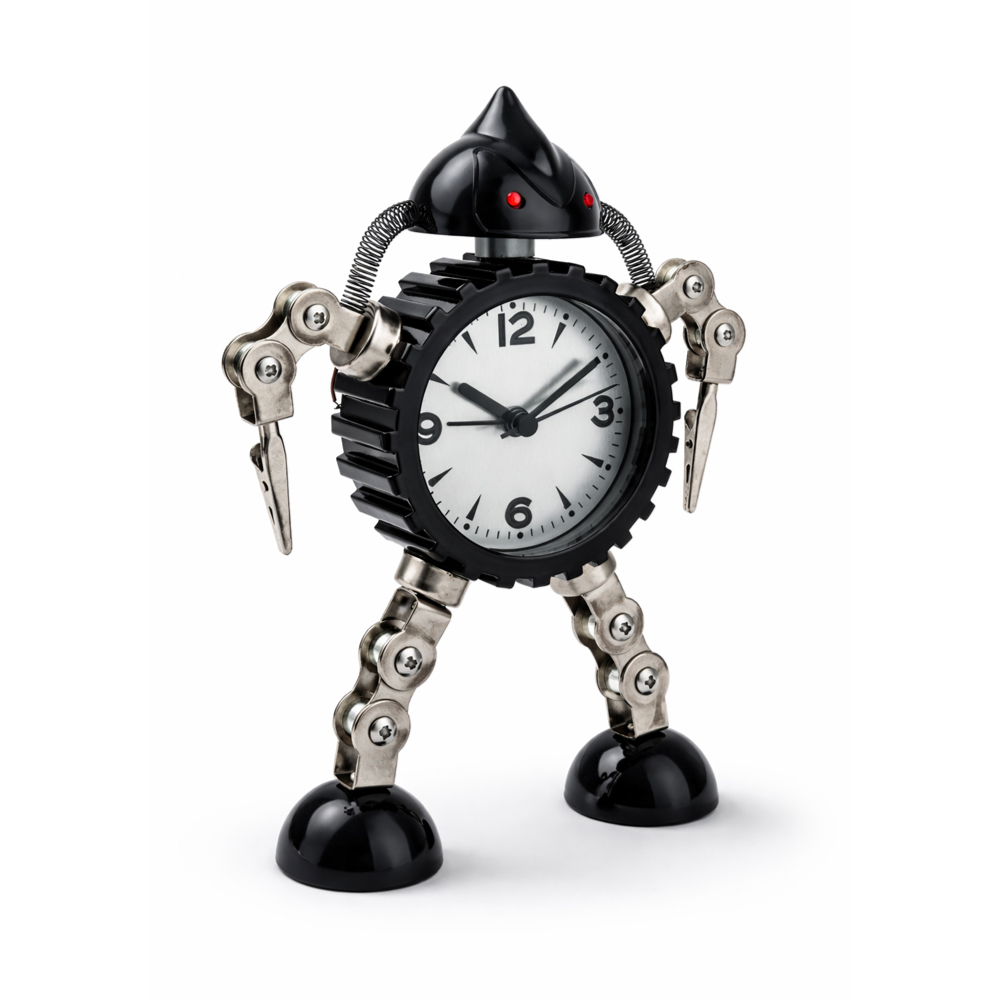 Creative Robot Shape Table Clock – Decorative Metal Robot Alarm Clock For Desk & Home Decor (20cm Height)
