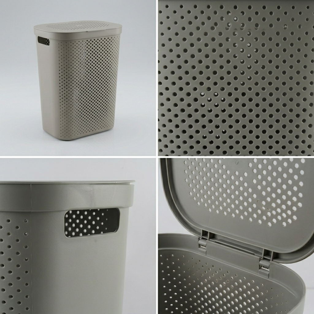 Multipurpose Ventilated Storage & Laundry Basket With Lid