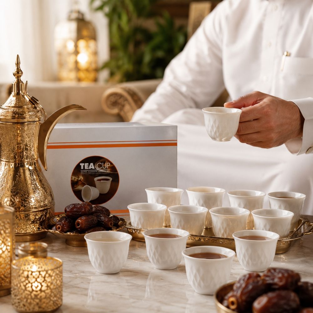 Retro Ceramic Arabic Tea Cups – (23Cm)
