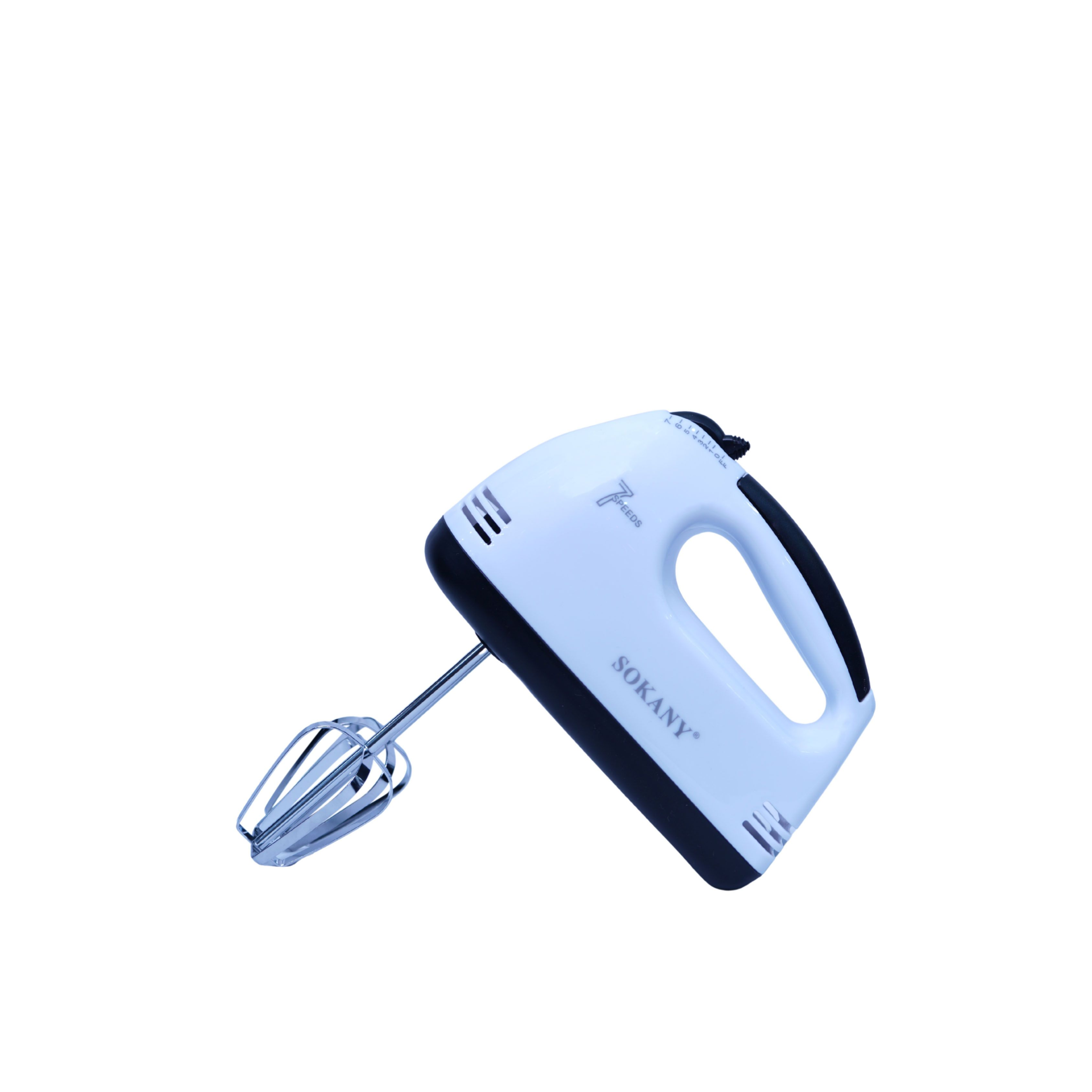SOKANY SK-133 Hand Mixer - 180W, 7-Speeds (Black/White) Includes Beaters & Dough Hooks