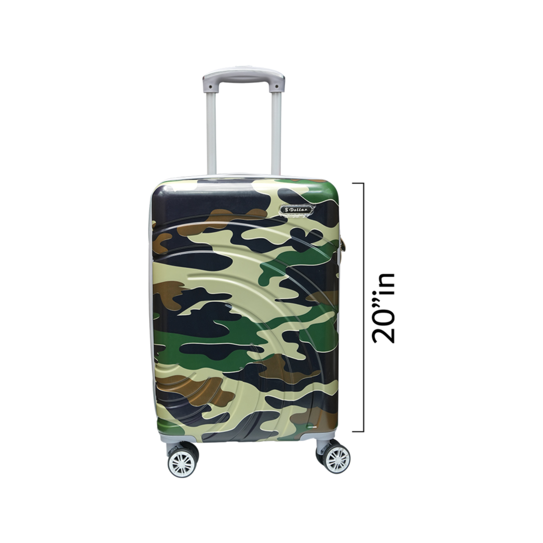 Safari 20-Inch Hard side Spinner Luggage – Camouflage Hard Shell Check-In Suitcase for International Travel & Family Trips