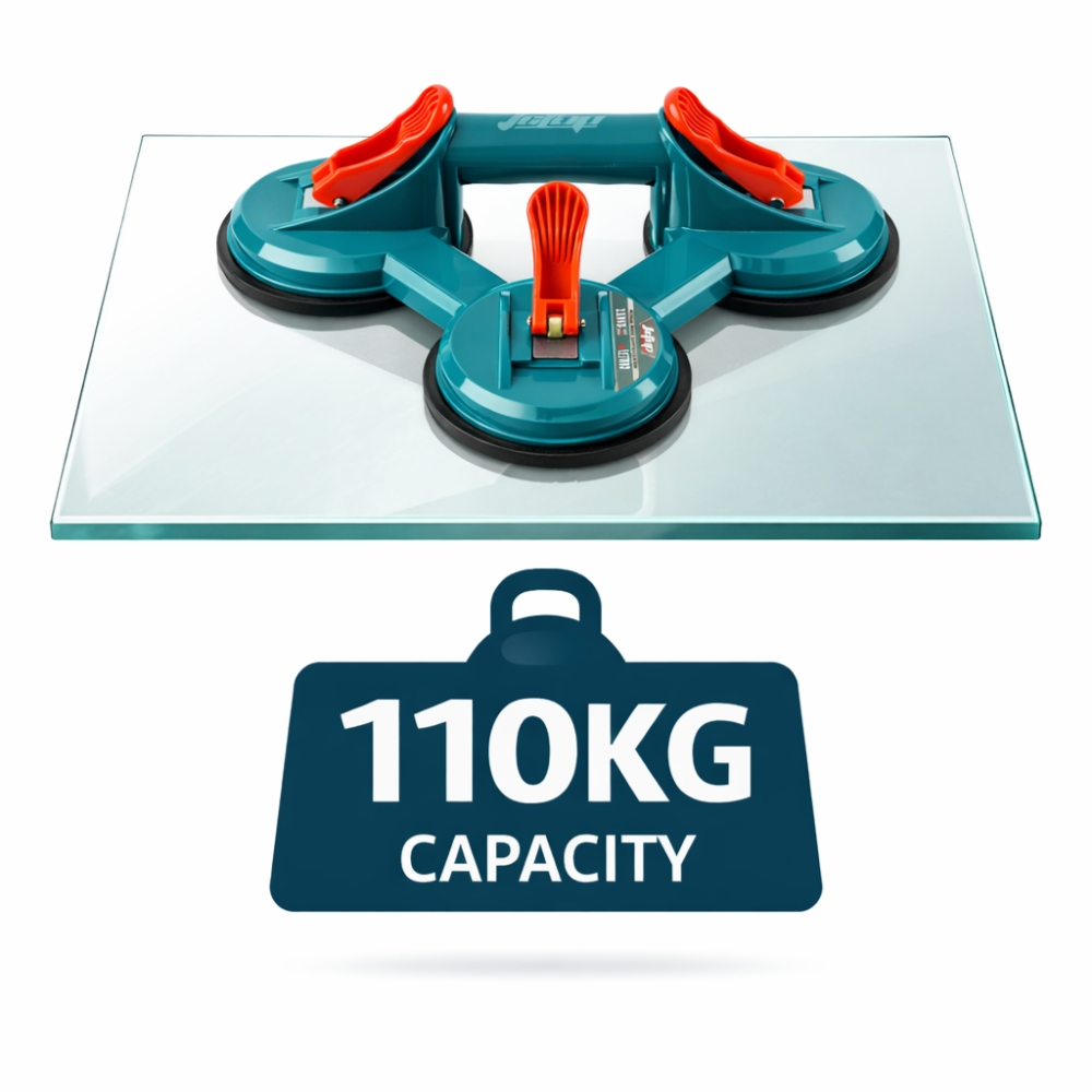 Heavy-Duty Triple Cup Suction Glass Lifter – 110kg Capacity