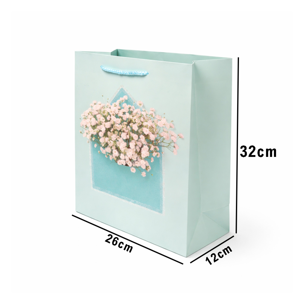 Whimsical Floral Wreath Premium Paper Gift Bag – 32Cm