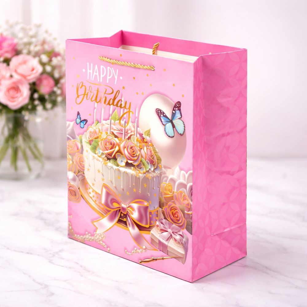 Radiant Floral Wreath Premium Paper Gift Bag – 32Cm