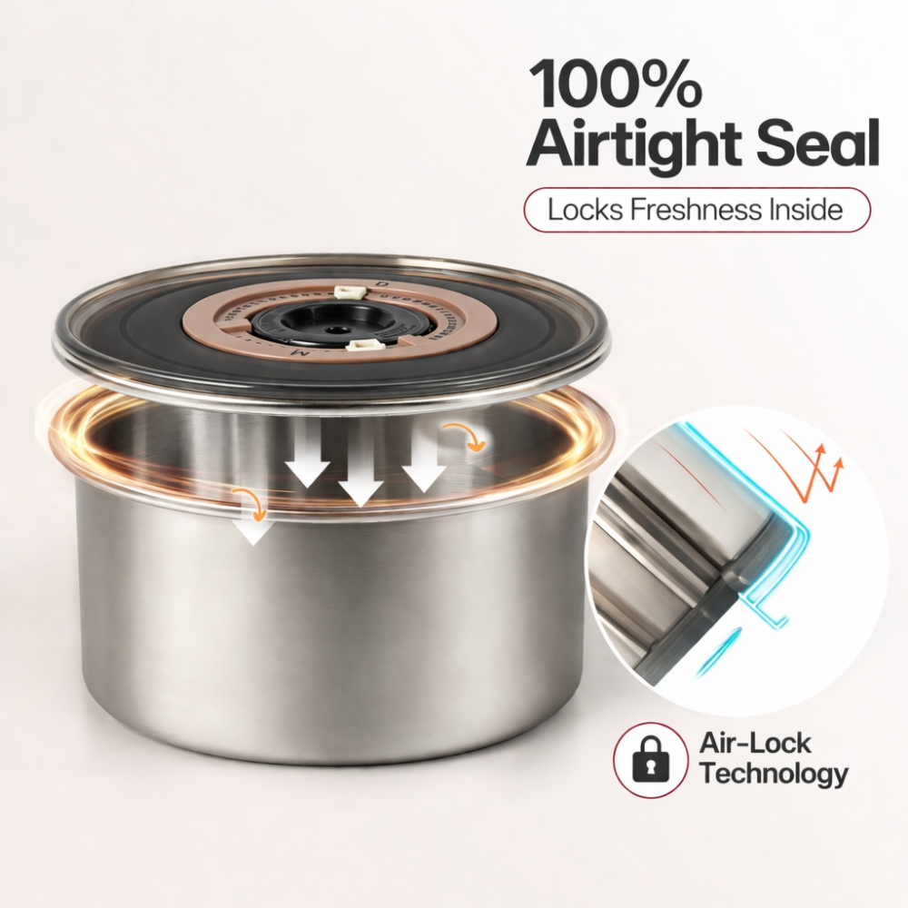 Premium Stainless Steel Lunch Box 1.2L – Leak-Proof Round Tiffin Container with Airtight Lid | Eco-Friendly Food Storage for Office & School (15cm x 10cm)
