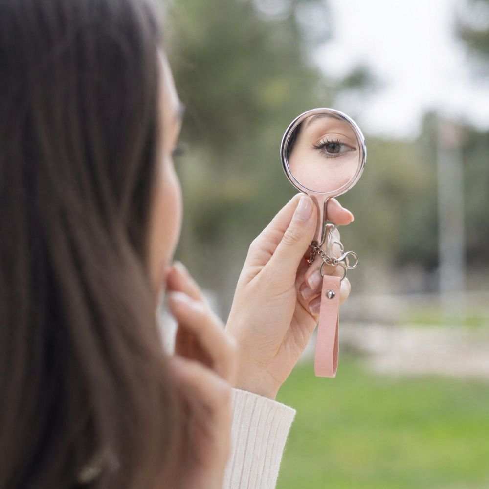 Premium Portable Mini Handheld Mirror Keychain