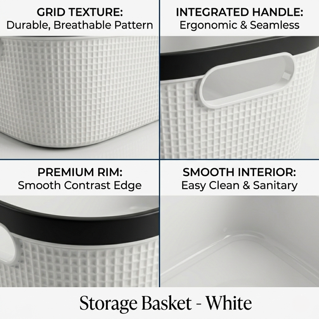 Modern Textured Multipurpose Storage Basket