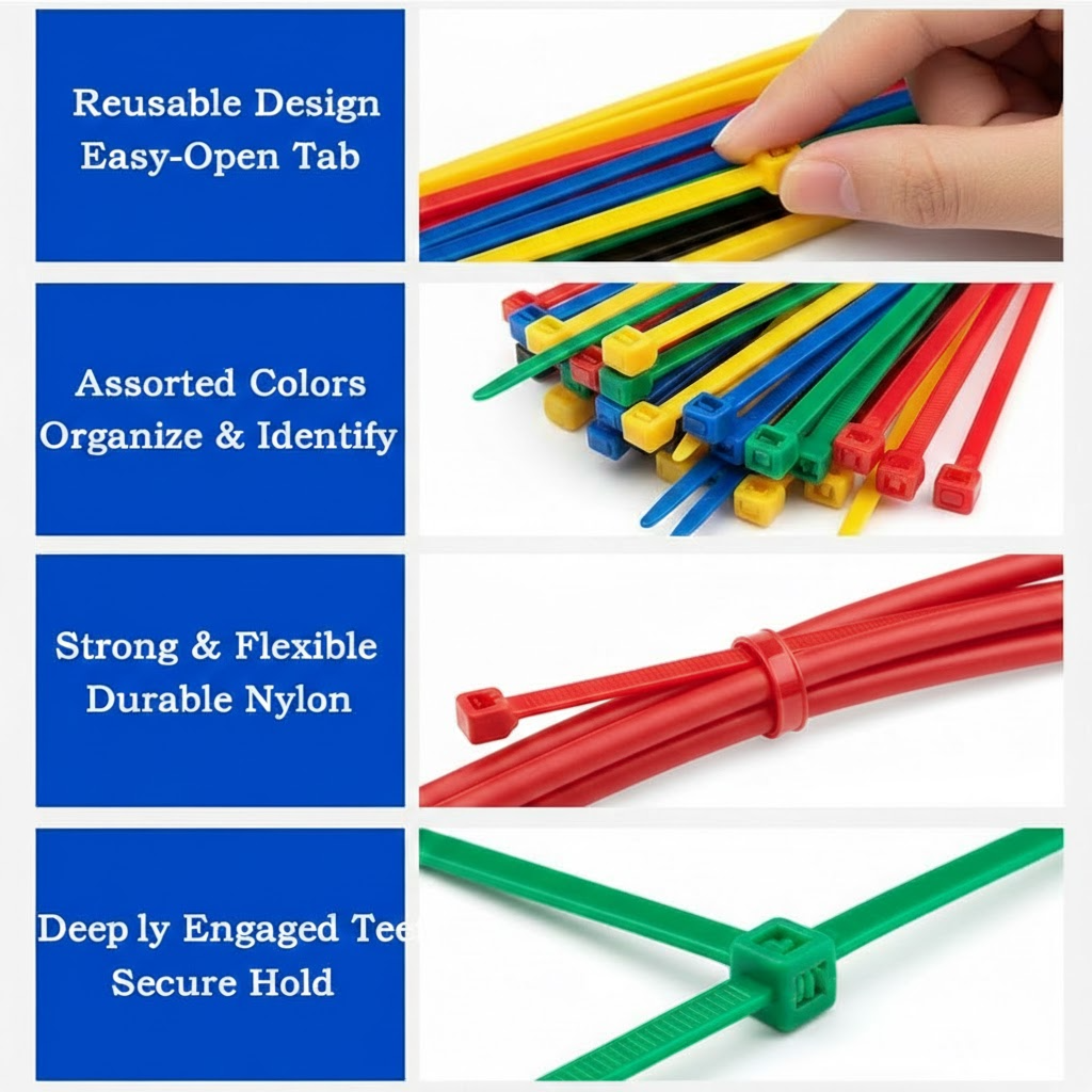 Premium Heavy-Duty Cable Ties – Multi-Purpose Durable Zip Ties for Home & Office