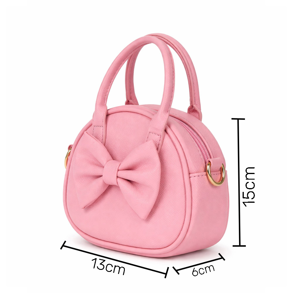 Girls Elegant Bow Handbag With Detachable Crossbody Strap