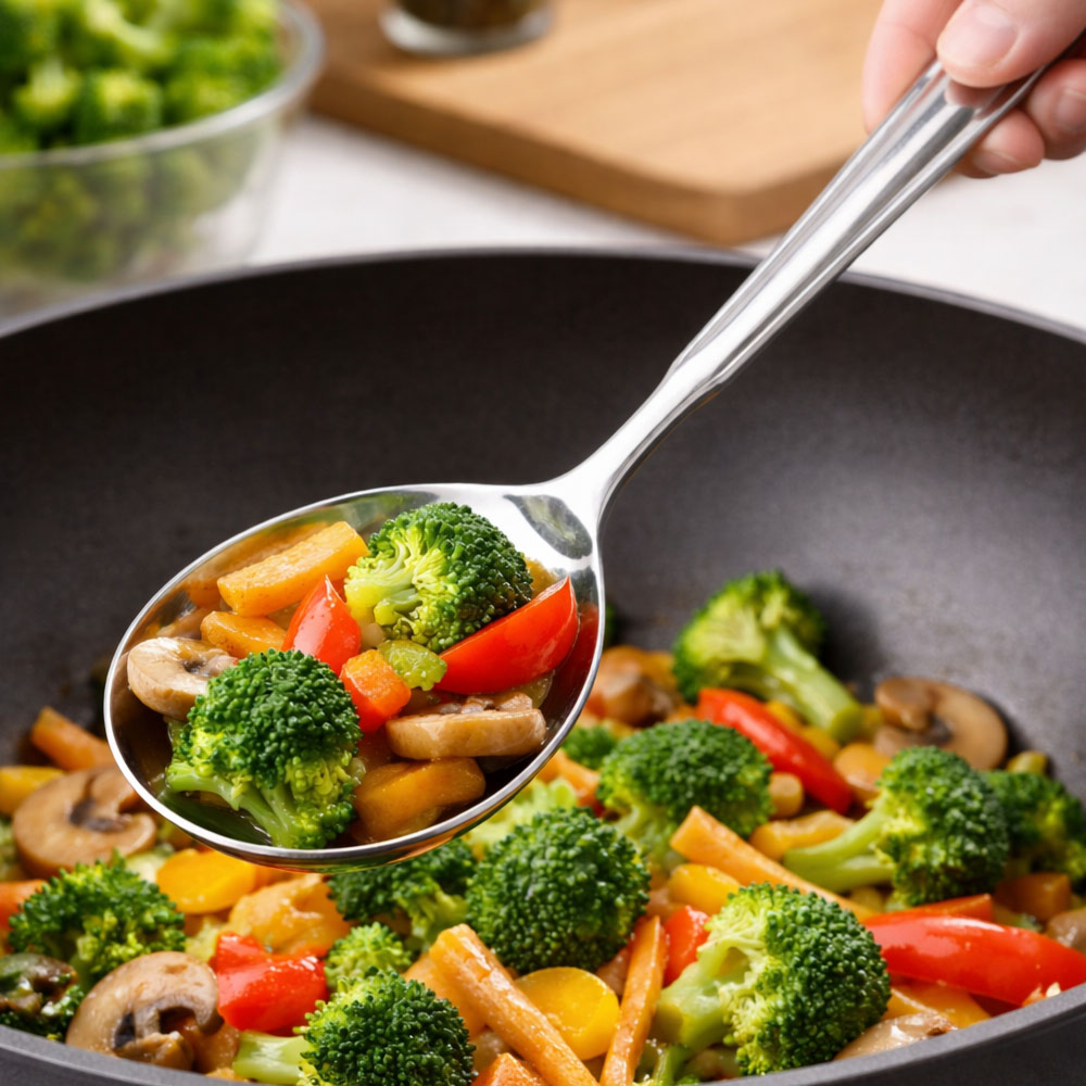 Heavy-Duty Stainless Steel Serving Spoon (Solid)