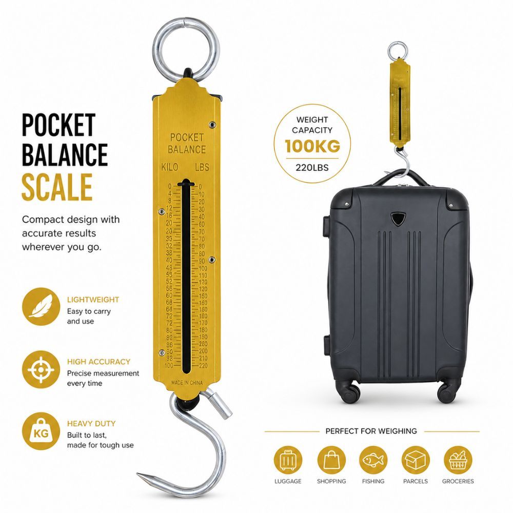 Heavy Duty Portable Pocket Balance Hanging Scale 100Kg Capacity