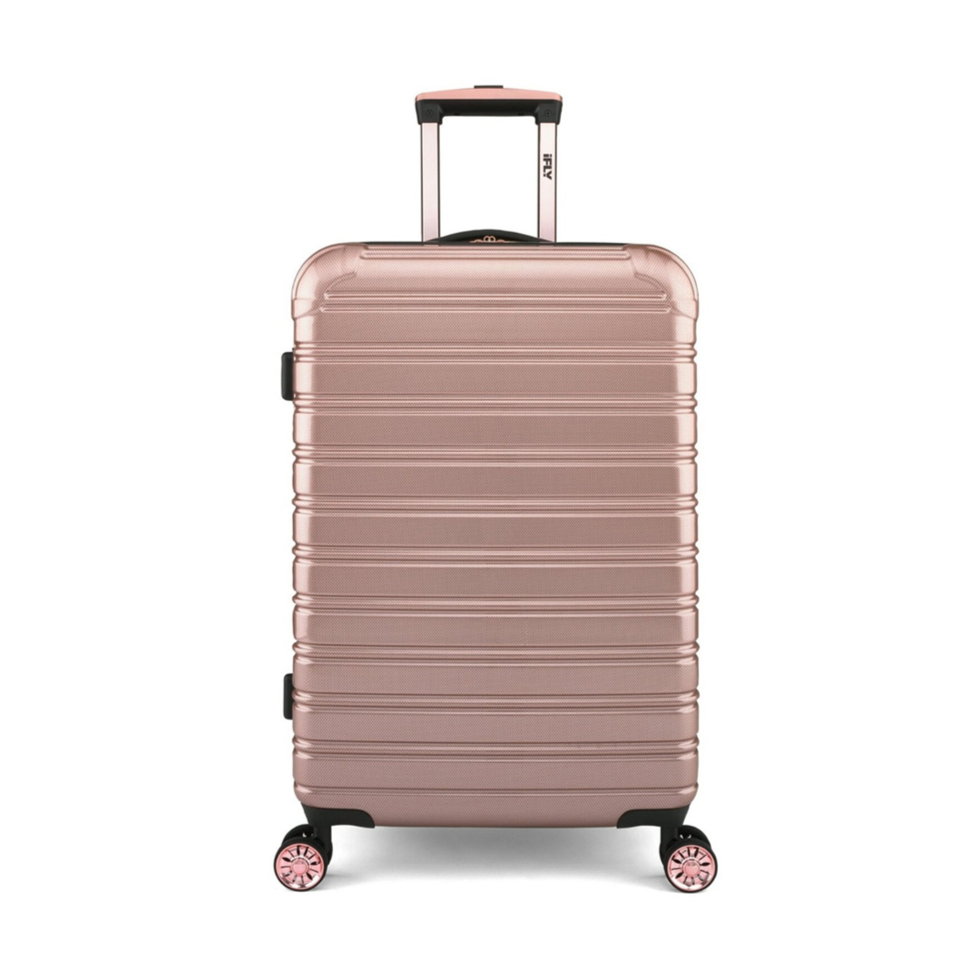 Hard Shell Trolley Suitcase – Rose Gold Extra-Large Check-In Travel Luggage