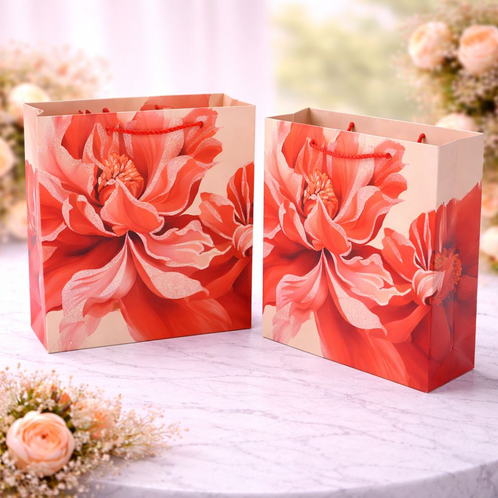 Romantic Floral Wreath Premium Paper Gift Bag – 32Cm