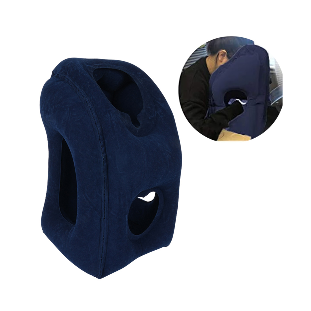 Inflatable Travel Pillow | Airplane Neck Pillow | Comfortably Supports Head and Chin for Airplanes, Trains, Cars Office Napping on The Tray Table